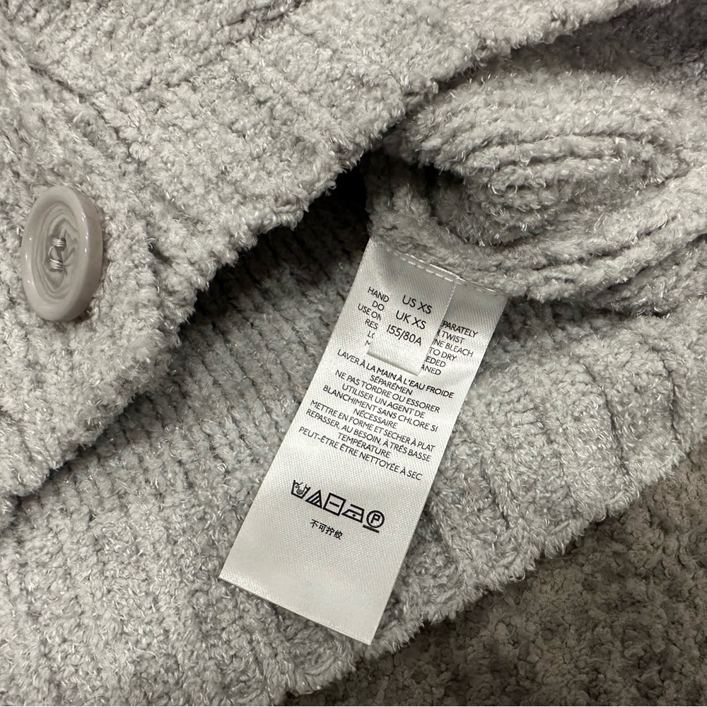 Urban Outfitters Dina Chenille Cropped Grey Cardigan Sweater - Picture 6 of 6